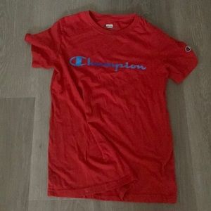Red Champion shirt